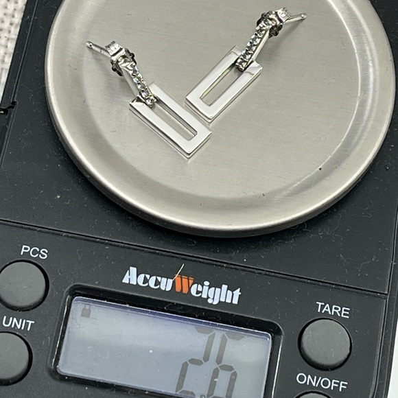 Vintage Epiphany Diamonique Platinum-Clad Sterling Silver Earrings - Picture 10 of 10